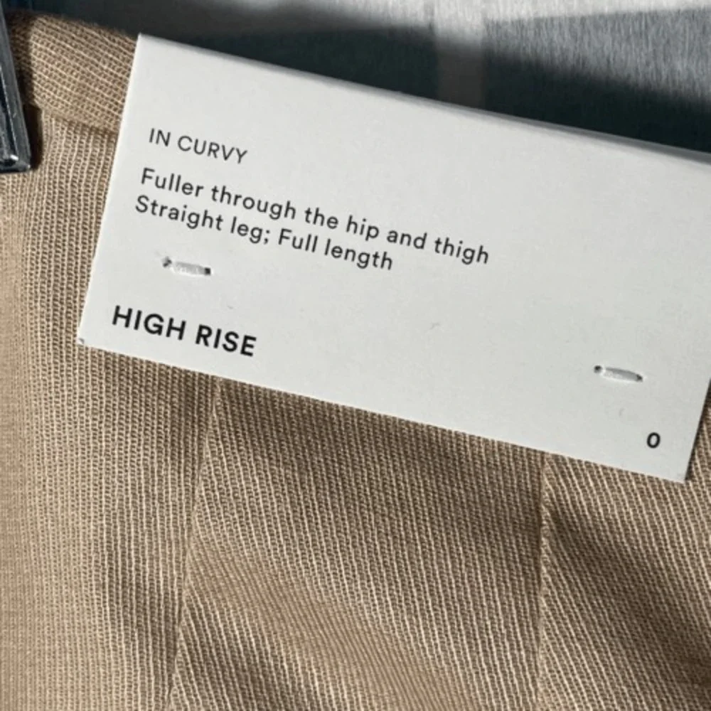 Ann Taylor Curvy Fit High Rise Tan Linen‎ Blend Straight Leg Pants Size 0 NWT